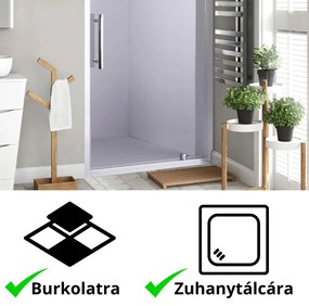 Stuxi Torino 100 cm széles nyílóajtós zuhanyajtó 6 mm vastag vízlepergető biztonsági üveggel, króm elemekkel, 200 cm magas