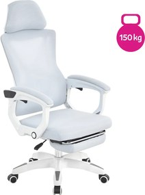 Irodai szék, világosszürke/fehér, teherbírás 150 kg, MALVIN