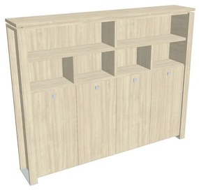 Verno+ magas gardrób 260 x 46 x 210 cm, polccal, akác
