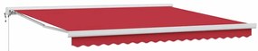 Behúzható napellenző Piros 400 × 300 cm Szövet, Fém