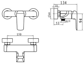 Novaservis - Zuhanycsaptelep NOBLESS TINA fényes króm