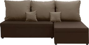 BODZO Kinyitható sarokkanapé Sötétbarna/világosbarna