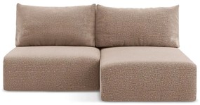 Világosbarna kinyitható-tárolóhelyes sarokkanapé (jobb oldali) Kalena – Makamii