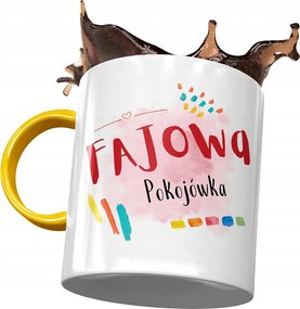 Sárga Bögre Takarítónőnek Cool Takarítónő Nyomtatott Bögre Fotóval