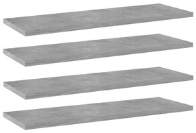 4 db betonszürke forgácslap könyvespolc 60 x 20 x 1,5 cm
