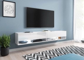TV asztal/szekrény Aldesia 180 (fehér + fényes fehér)  (RGB LED világítás színes). 1053718
