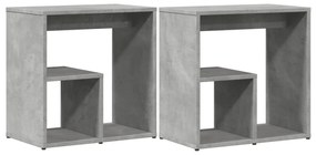 2 db betonszürke szerelt fa kisasztal 50x30x50 cm