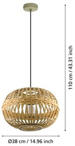 Eglo 49771 - Mennyezeti függesztékes lámpa AMSFIELD 1xE27/60W