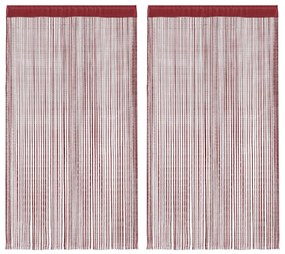 vidaXL 2 db burgundi vörös zsinórfüggöny 100 x 250 cm