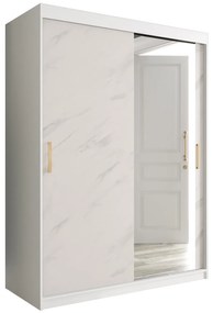 Ruhásszekrény 150 cm Marbelo T2 (matt fehér + fehér márvány). 1064592