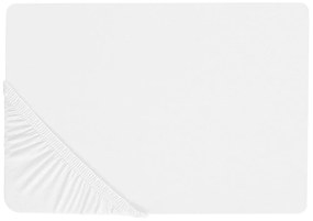 Fehér pamut gumis lepedő 140 x 200 cm JANBU Beliani