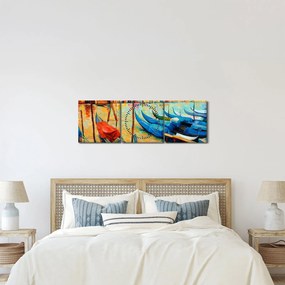 Kép - Velencei kikötő (órával) (90x30 cm)