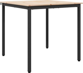 vidaXL Étkezőasztal Természetes 80 x 80 x 75 cm Tömör fenyőfa