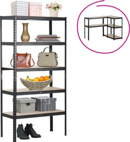 Polcállvány, tölgy/fekete, RADMAN