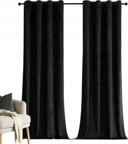 Függöny Velúr 140X250 Karikával Velvet Welur Fekete Színek Elegáns
