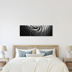 Absztrakt kép - fekete-fehér spirál (órával) (90x30 cm)