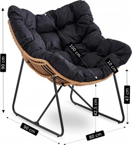 Pihenőfotel fekete színben FIN