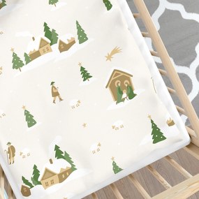 Goldea karácsonyi gyermek pamut ágyneműhuzat kiságyba - karácsonyi dalok 90 x 120 és 40 x 60 cm