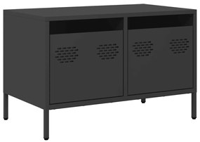 fekete hidegen hengerelt acél TV-szekrény 68 x 39 x 43,5 cm