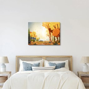 Kép - őszi táj, illusztrációk (70x50 cm)