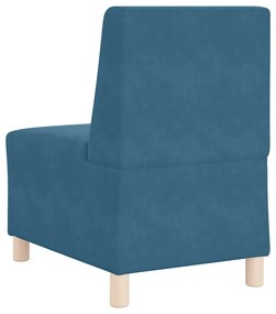 kék bársony kanapéfotel 55 cm