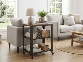 Gurulós sarokasztal TAYLOR 60x40 cm, rusztikus barna