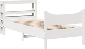 vidaXL fehér tömör fenyőfa ágykeret fejtámlával 90 x 200 cm