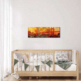 Kép - Golden Gate, San Francisco, Kalifornia (órával) (90x30 cm)