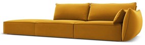 Mustársárga bársony kanapé, jobb oldali 264 cm Vanda – Mazzini Sofas
