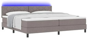 Boxrugós ágy matracmal fejtámlával Tópszínű 200 x 200 cm szövet