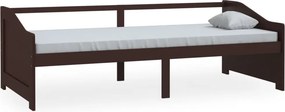 vidaXL sötétbarna 3 személyes tömör fenyőfa kanapéágy 90 x 200 cm