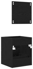 vidaXL Fürdőszoba bútor szett fiókkal Fekete 41 x 38,5 x 48 cm