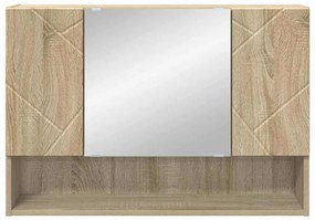 Fürdőszobai tükörszekrény sonoma tölgy 80 x 17 x 55 cm Faanyag
