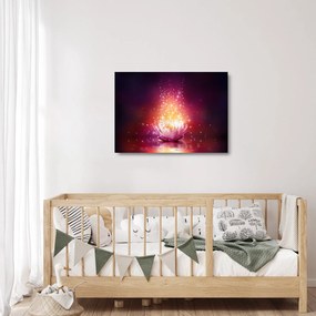 Lótuszvirág képe (üvegen) (70x50 cm)