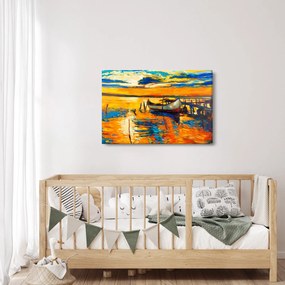 Kép - Hajó naplementekor (90x60 cm)