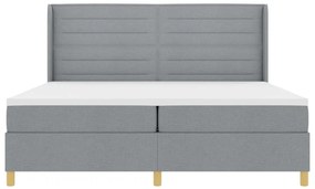Ágykeret Matrac és LED világítás Szürke 200x200 cm Szövet