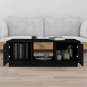 fekete tömör fenyőfa dohányzóasztal 100 x 100 x 40 cm