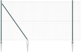 vidaXL Kerítés oszlopokkal Zöld 1,6 x 10 m Acél és PVC