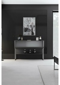 Luxe antracit és ezüst komód