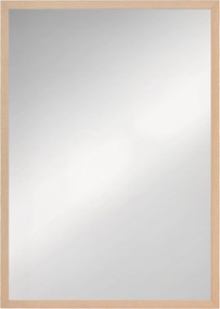 HOMCOM Fali Tükör Fürdőszobai Tükör 50x70 cm Téglalap alakú Dekoratív Tükör Nappali, Előszoba, Függőleges vagy Horizontális Szögben, Natúr | Aosom