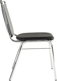 Szék tárgyalóterembe, fekete textilbőr, ZEKI