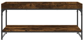 füstös tölgy színű szerelt fa dohányzóasztal 100x49x45 cm