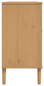 SENJA barna tömör fenyőfa tálalószekrény 112 x 40 x 80 cm