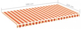 sárga és narancssárga csere napellenző ponyva 6 x 3,5 m