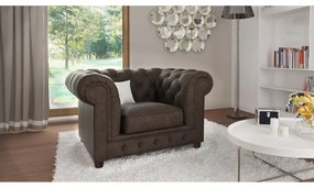 Sötétbarna bársony fotel Cambridge – Ropez