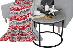 Kétoldalas bárány takaró, téli motívum, 150x200, RENIFE