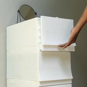 Wave twin Snow moduláris tárolódoboz kerekek nélkül 54,6 x 43,4 x 22 cm, széles - 2 fiók