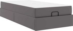vidaXL Ágykeret matraccal matracmal 2 pcs Szürke PVC