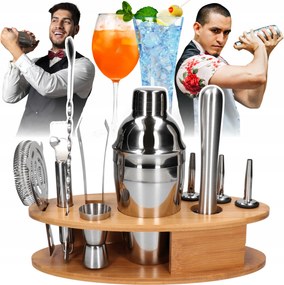 Rozsdamentes acél csapos szett 11 részes, ovális állvánnyal