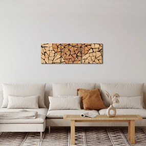 Kép - szív fából (órával) (90x30 cm)